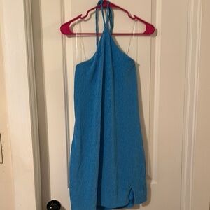 Blue Halter Neck Dress or Cover Up